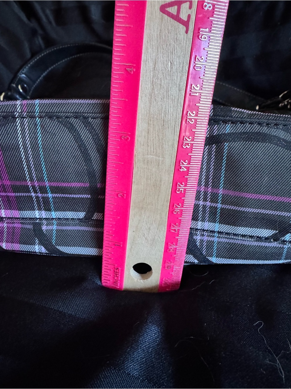 Coach Black and Pink Plaid Signature Shoulder Bag - Picture 14 of 14